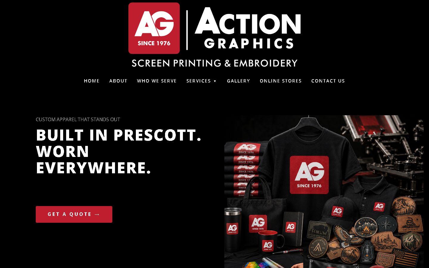 Action Graphics website homepage